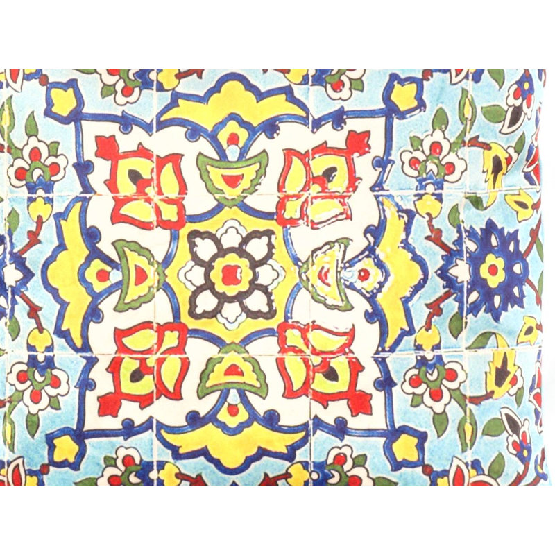 Square Pillow Cover & Insert, Blue/Yellow, 20" H x 20" W