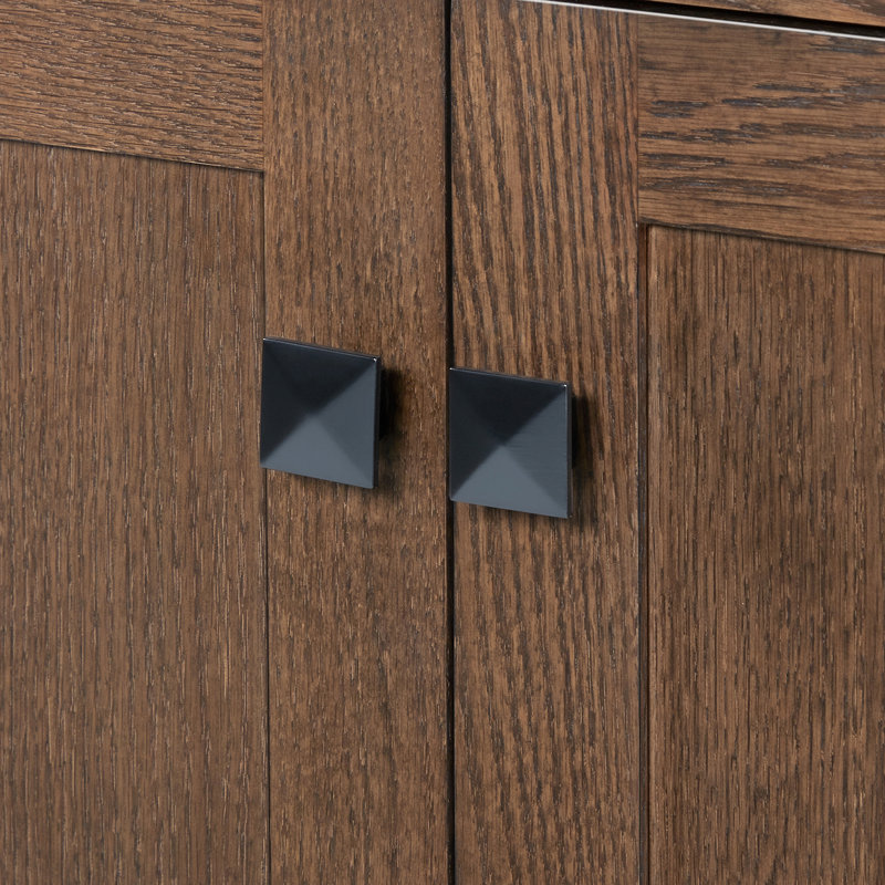 Grevera 54" Double Bathroom Vanity Set, Brown Oak/Matte Black, Rectangular