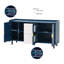 Armoire de rangement 55 po pour garde-manger moderne de 55 po avec buffet à 2 tiroirs, 2 compartiments ouverts et 2 portes vitrées, buffet en bois pour la cuisine, la salle à manger ou le salon, bleu-1000934339