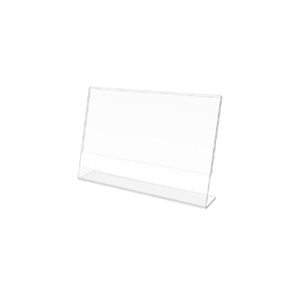 Porte-affiche 6 x 4 po en acrylique transparent avec fond incliné, cadre horizontal