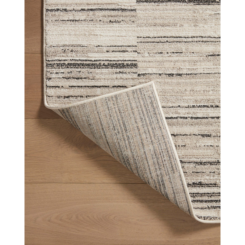 Tapis gris anthracite / sable Loloi Darby, Rectangle 9 pi 2 po x 13 pi