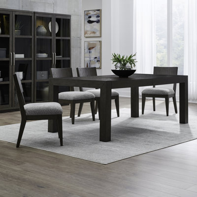 Ensemble de table rectangulaire Trenea Opt avec chaises rembourrées à 4 panneaux