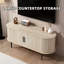 Meuble télé, console télé 47 po avec compartiment de rangement et porte coulissante-129448506