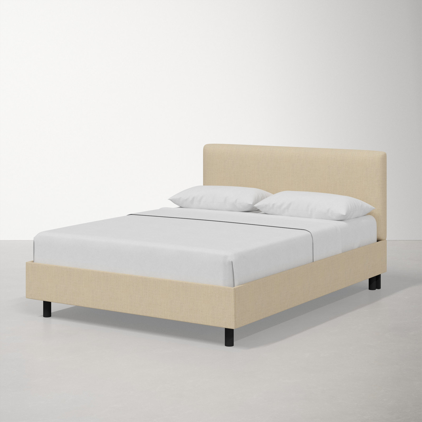 Eisley Cotton Upholstered Bed, King, Classic Linen Linen