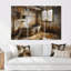 «Brown Rustic Bathroom Charm III», ensemble d'art mural rustique-107200099-107200109