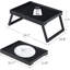 Table de plateau en bambou avec pieds pliants, plateau déjeuner pour manger, service de cuisine, nourriture, canapé, collation ou travail, dîner de bureau pour ordinateur portable (1, noir)