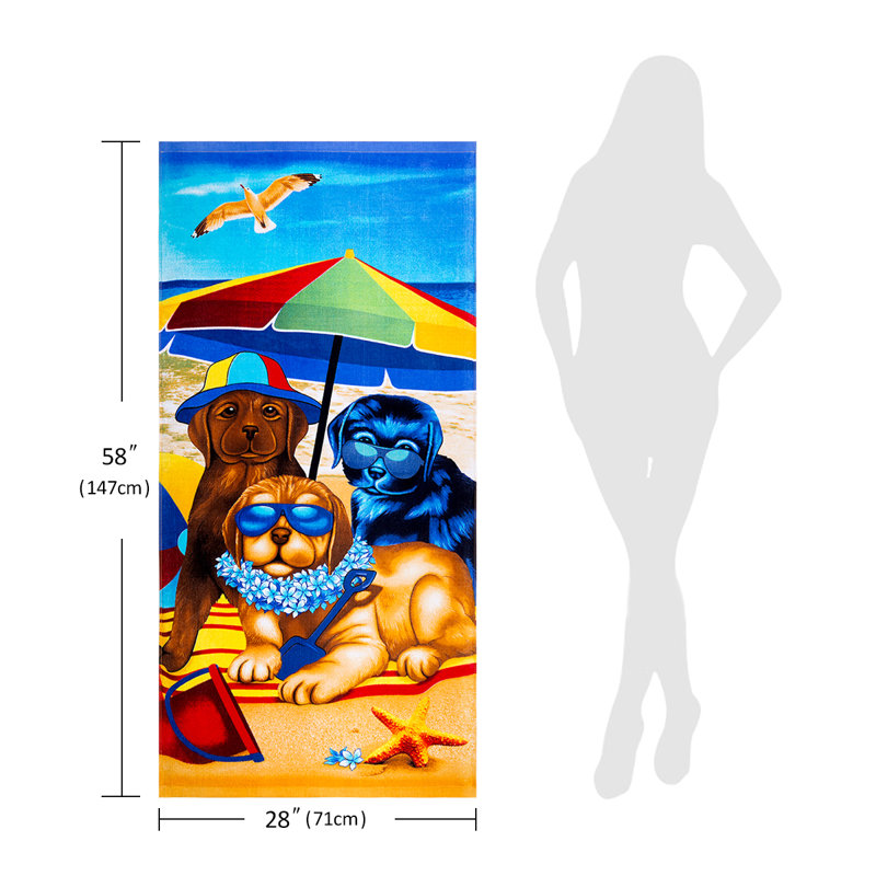 Ensemble de serviettes de plage en coton