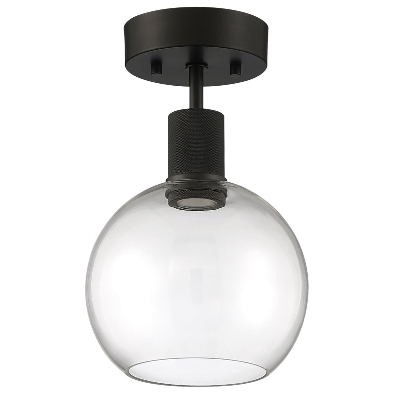 Southglenn Glass Semi Flush Mount, Matte Black