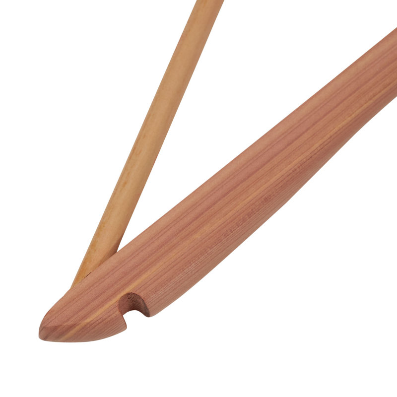 Noria Slim Cedar Hangers, Fixed Bar and Swivel Hook, Perfect to Organize and Protect Your Clothing, 4