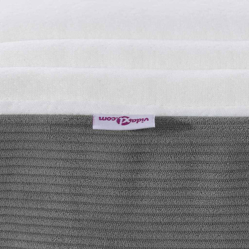 Vidaxl Bed Mattress With Mattress Light Grey  Fabric, Single (3')