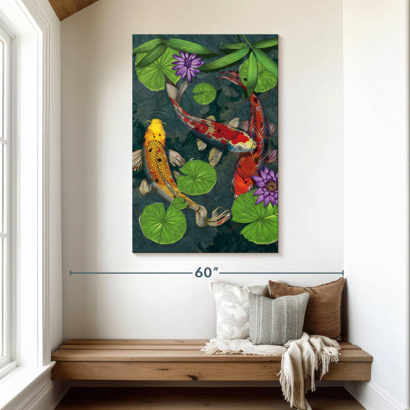 Brampt Koi Fish Swimming, 48" H x 32" W