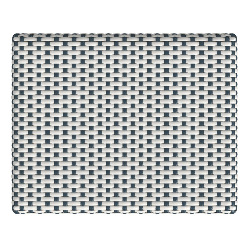 Lennart 18" Dining Stool, Glossy White/ Natural Rattan Frame