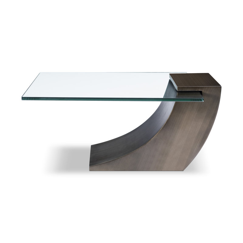 Table basse à piédestal Juergen, Bronze antique brossé