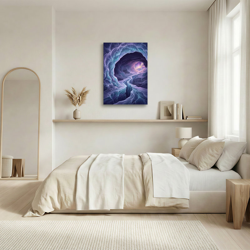 Art mural sur toile Mystical Ice Cave Tunnel, H 48 po x l 32 po