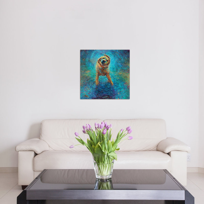 «Shakin 'Off the Blues» par Iris Scott - reproduction sur toile, H 37 po x l 37 po x P 1,5 po, Pas de tapis, Toile tendue