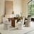 360° Swivel Fabric Upholstered Dining Chair-1059280870