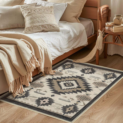  2x3 Feet For Area Rugs Machine Washable Non Slip Printed Low-Pile Indoor Door Mat Floor Carpet For Kitchen Bathroom Laundry, Beige