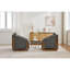 Fauteuil en chenille rembourré de mousse avec structure latérale en bois pour le salon - coussin gris-691896700
