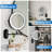 8.5" Metal Wall Mount Led Makeup Mirror, Rechargeable 1x/10x Magnifying Vanity Mirror, Black-2107228709