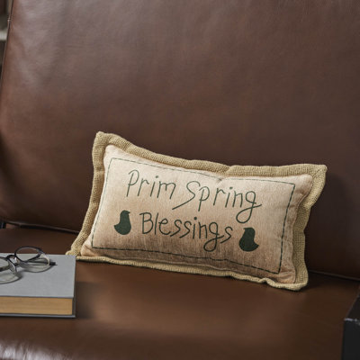 Spring In Bloom Cotton Reversible Throw Pillow