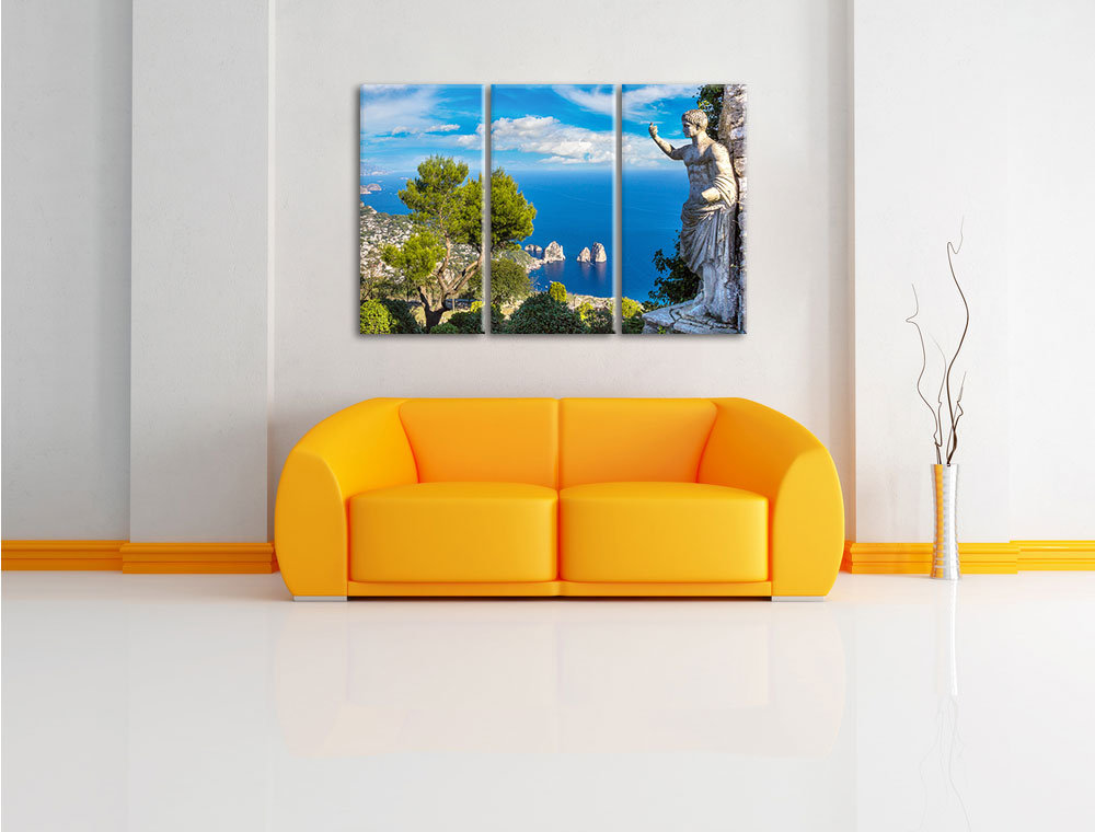 3-tlg. Leinwandbild-Set „Insel Capri in Italien“, Fotodruck