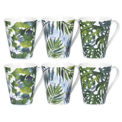 Set of 6 Leaf Mugs