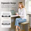 Tabouret de comptoir de cuisine moderne de 24 po avec base luge en métal doré et similicuir tissé blanc cassé (ensemble de 2)-603614637-598470249-598637963