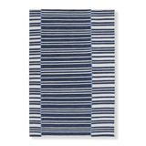 Promenade Striped Area Rug in Navy/Ivory