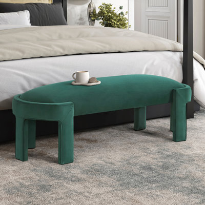 Banc rembourré en velours