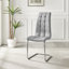 Kylooe Modern Marble Effect And Silver Dining Table Set With 4 Modern Faux Leather Chairs-87329576