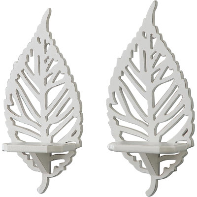 Wooden White Candle Wall Lamp