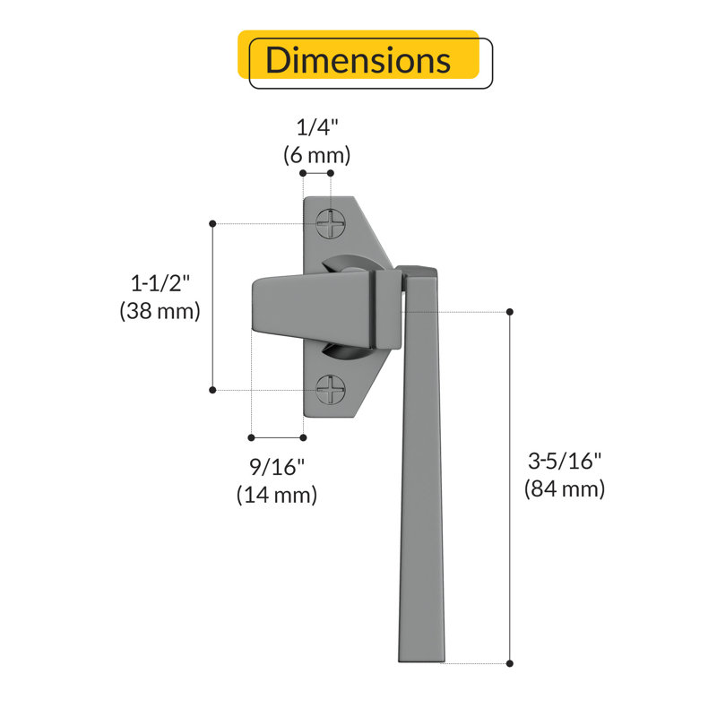 Brixwell 32-311-7 Cam Handle Offset Right Hand Type Aluminum Finish, Aluminum