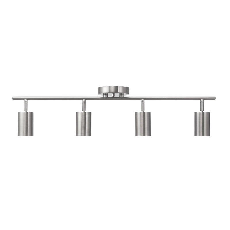Sarva 30'' 4 -Light Fixed Track Track Kit with Dimmable and Adjustable Head, Brushed Nickel, Brushed Nickel