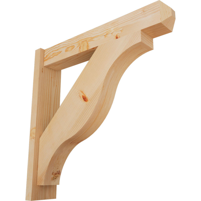 Persienne en bois rustique Funston Craftsman, Sapin Douglas de 5 1/2 po (lisse), P 28 po x H 28 po