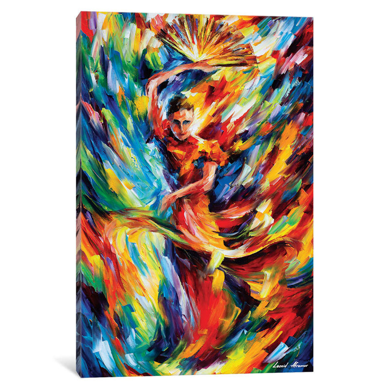 Flamenco by Leonid Afremov - Wrapped Canvas Print, 101.6 cm H x 66.04 cm W x 3.175 cm D