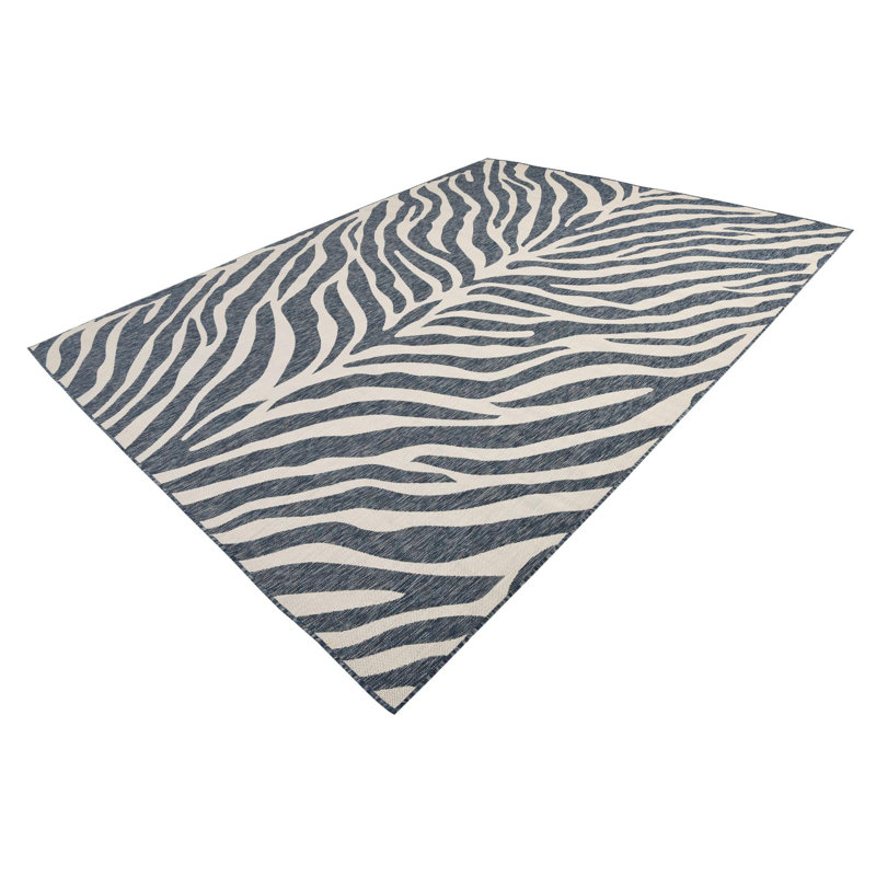 Tapis intérieur / extérieur bleu Itchington, Rectangle 9 pi x 12 pi