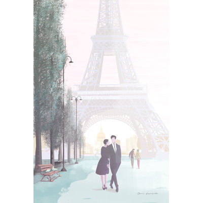 Paris Love 1 Piece Wrapped Canvas Painting