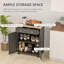 Sideboard Buffet, 2-Drawer/Adjustable Shelf, Solid Wood Top for Kitchen - Distressed Black