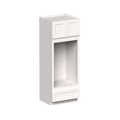 Casainc Ready-to-assemble W33"x D27"x H84" Kitchen Double Oven Cabinet With Drawer In Painted;shaker Blanc;white Shaker