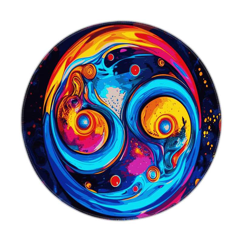 Chromatic Mirage Indoor And Outdoor Area Rug, Round 5'