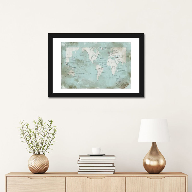 « ocean blue », impression sur toile, H 16 po x l 24 po x P 1 po, Papier d'art encadré noir, Blanc