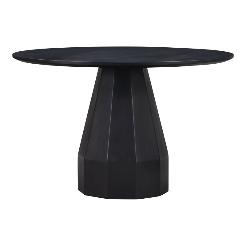 Outdoor Round Dining Table, Black