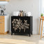 Buffet vintage sculpté, buffet décoratif avec 2 portes et tablettes réglables