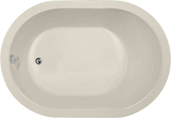 Malia 60'' L Soaking Bathtub, Biscuit, Polished Chrome