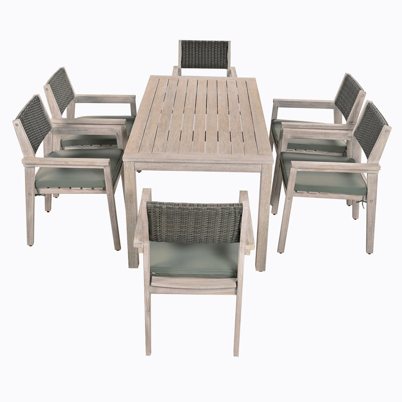 Ensemble repas d'extérieur rectangulaire pour 6 personnes L 63 po Raybert