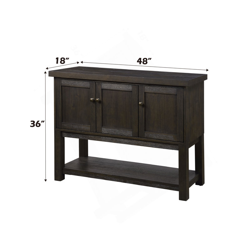 Haddie Distressed Walnut Finish Server