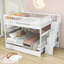 Lit superposé simple au-dessus de double avec lit gigogne pour enfants Iguon-263405739