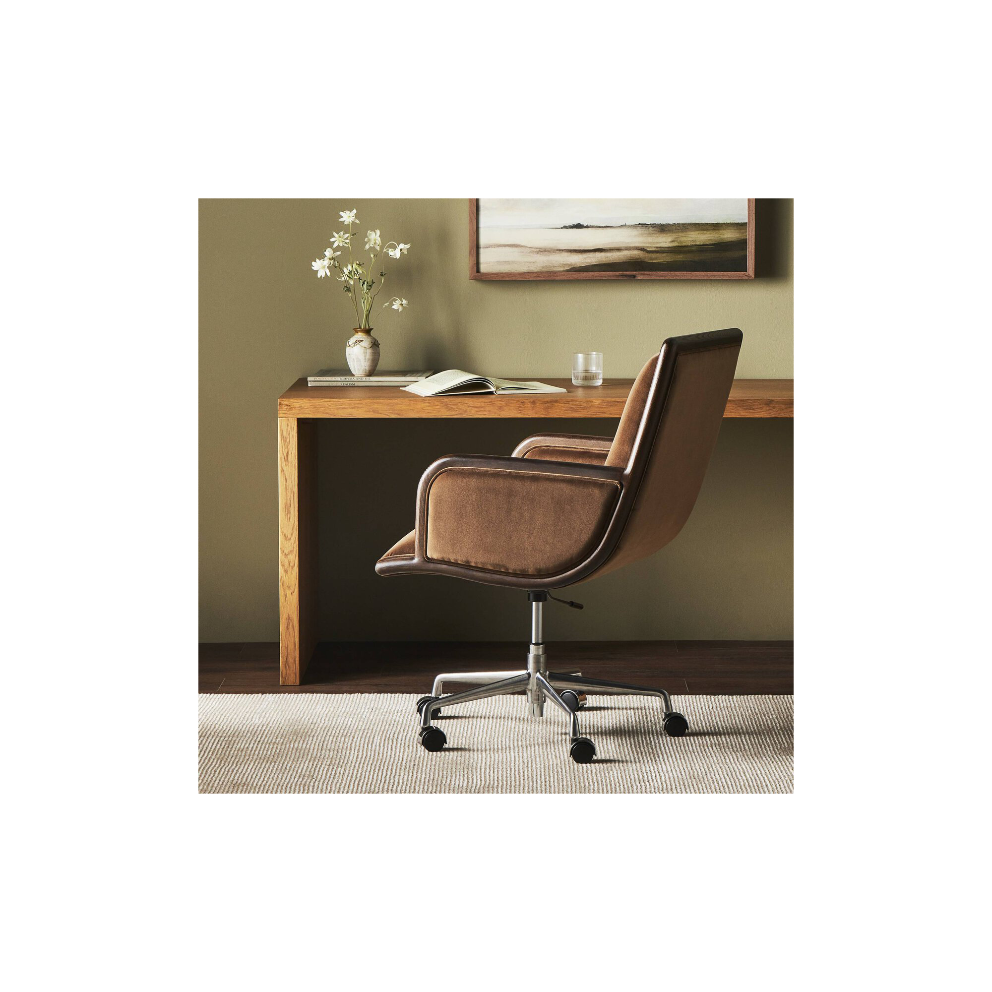 Marden Swivel Office Chair, Brown
