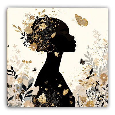 Art mural sur toile Botanical Crown Silhouette