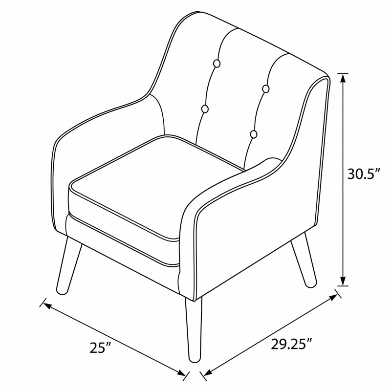 Fauteuil d'appoint Mid-Century, Beige